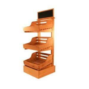 Wooden display stand with drawing board